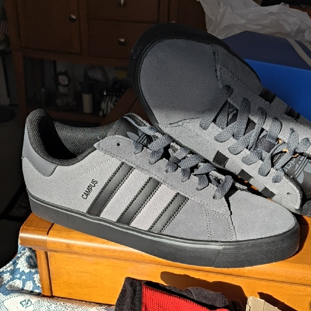 Adidas Campus Gray and Black Sneakers
